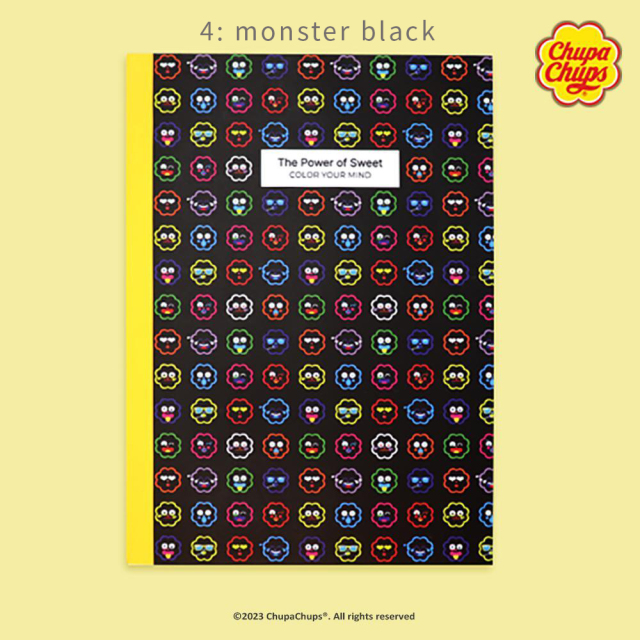 <再入荷なし>  Chup Chups ミニノート 4種類 ノート チュッパチャプス/4: monster black