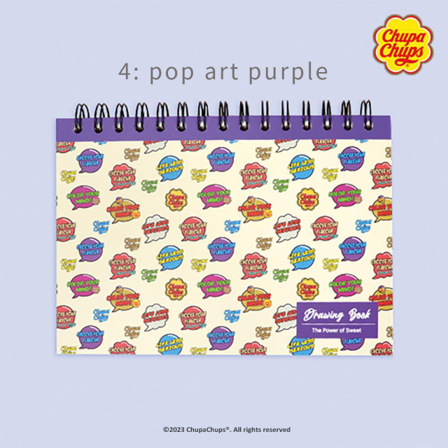 <再入荷なし>  Chup Chups DRAWING BOOK  4種類 ノート チュッパチャプス/4: pop art purple