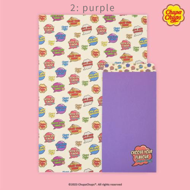 <再入荷なし>  Chup Chups レターセット  3種類　封筒 便箋 チュッパチャプス/2: purple