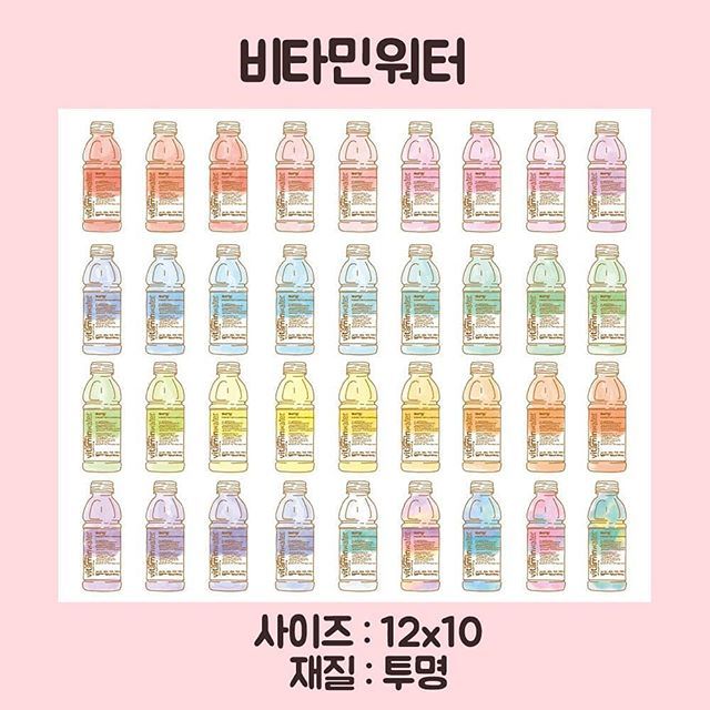 <数量限定販売> 再入荷なし スタバ柄・香水シールなど全7種類　sticker　ステッカー 紙もの 韓国　再入荷なし/3.ビタミンウォーター（12cm*10cm）