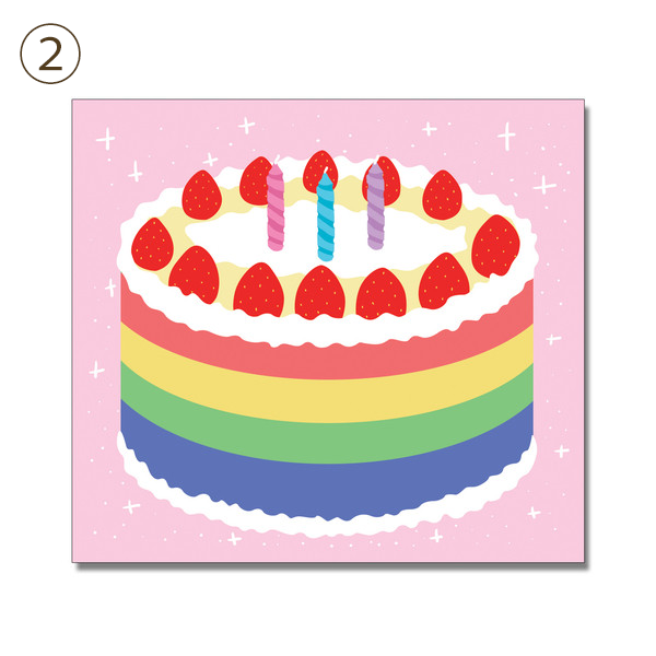 メモ帳　rainbow cut cakeなど全10種類 dal/2. rainbow strawberry cake(10cm*9cm)