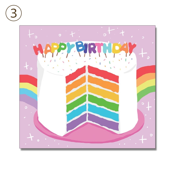 メモ帳　rainbow cut cakeなど全10種類 dal/3. rainbow happybirthday cake(10cm*9cm)