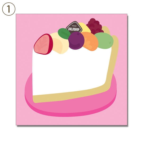 メモ帳　fruits cut cakeなど全9種類 dal/1.fruits cut cake(9cm*9cm)
