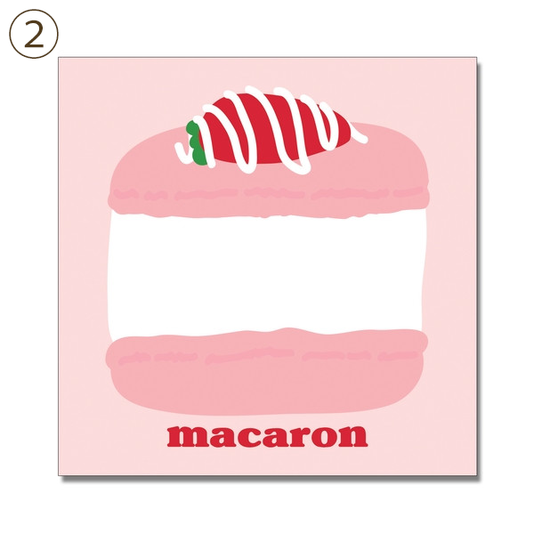 メモ帳　fruits cut cakeなど全9種類 dal/2.macaron・pink(9cm*9cm)