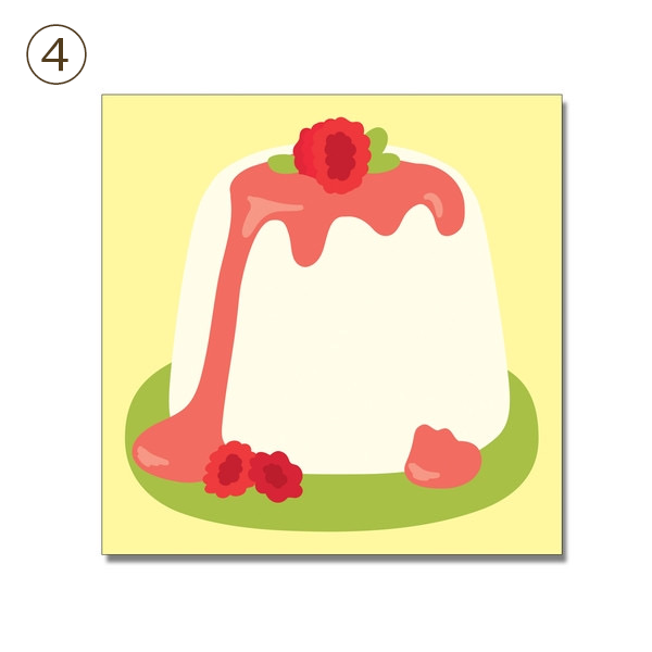 メモ帳　fruits cut cakeなど全9種類 dal/4.raspberry pudding(9cm*9cm)