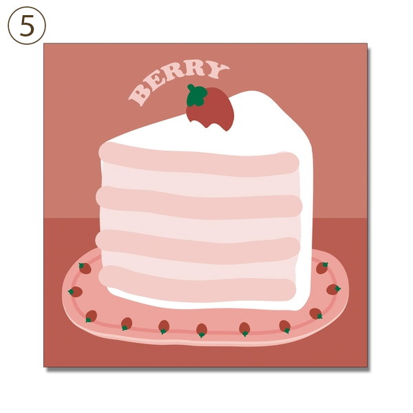 メモ帳　fruits cut cakeなど全9種類 dal/5.berry cut cake(9cm*9cm)