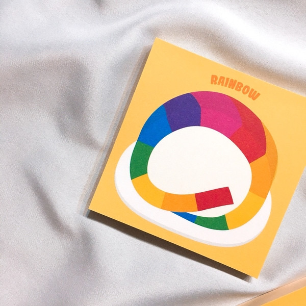 メモ帳 rainbow roll cakeなど全6種類 dal/1.rainbow roll cake(9cm*9cm)