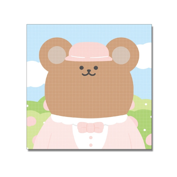 メモ帳　day dreamerなど全7種類　シール ステッカー　dal/5.pink hat bear(9cm*9cm)