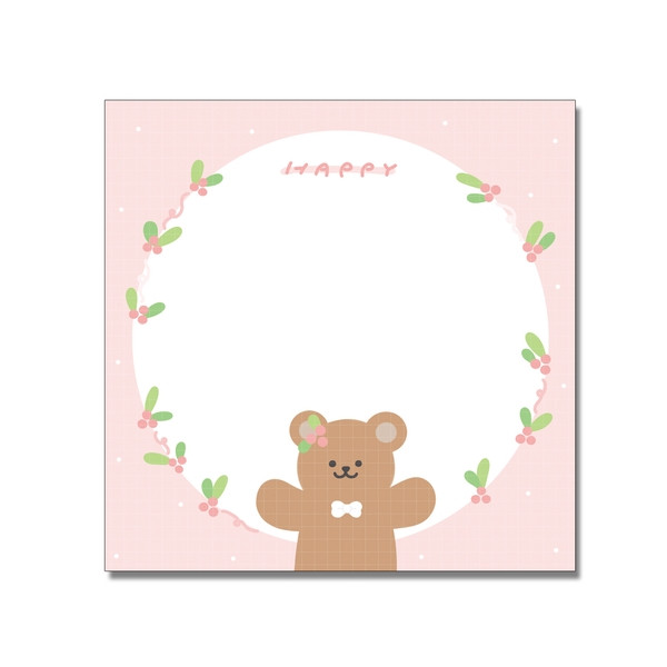 メモ帳　day dreamerなど全7種類　シール ステッカー　dal/6.happy bear(9cm*9cm)