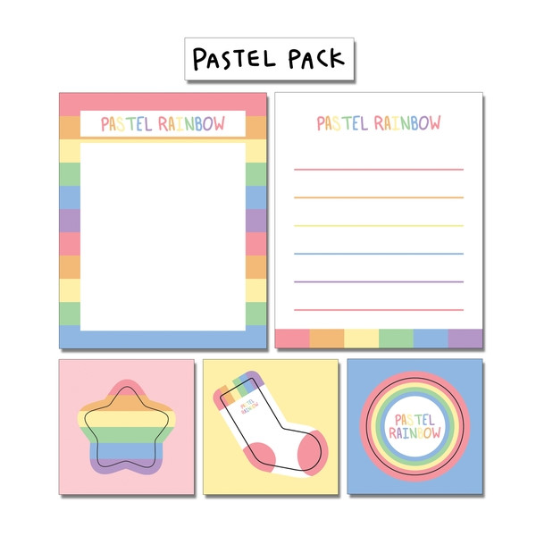 メモ帳セット　pastel packなど全6種類 マスキングテープ シール dal/１＜pastel pack＞