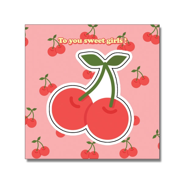 シール  ERASEなど全4種類　 ヴィヴィッドカラー ステッカー dal/2.CHERRY　1枚(6cm*6cm)