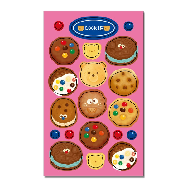 シール happy breakfast timeなど全5種類 ヴィヴィッドカラー セット dal/4.クッキー 1枚(8cm*13.5cm)