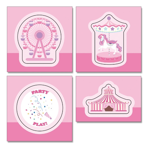 シール happy breakfast timeなど全5種類 ヴィヴィッドカラー セット dal/5.遊園地 1種類*1枚(6cm*5cm)・3種類*各1枚(6cm*6cm)