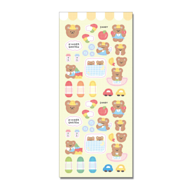 シール  heart bearなど全9種類 くまさん bear  ステッカー dal/5.kindergarten bear　1枚