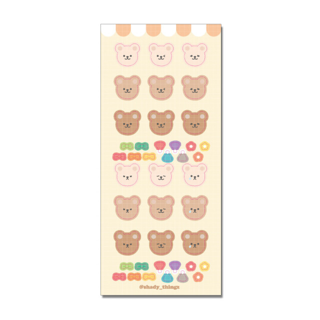 在庫販売 シール Many Bearなど全8種類 くまさん Bear ステッカー 海外デザイン 台湾 中国のかわいい雑貨のお店 Fontana