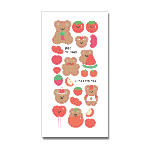シール  red bearなど全3種類 くまさん bear  ステッカー dal