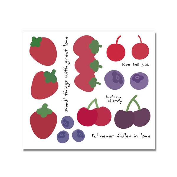 シール  long cakeなど全9種類　フルーツ　ケーキ　デザート  ステッカー dal