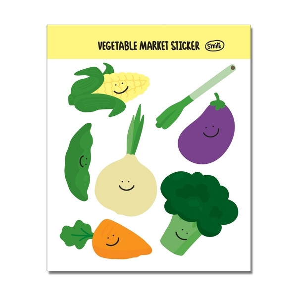 シール  long cakeなど全9種類　フルーツ　ケーキ　デザート  ステッカー dal/7.vegetable market　1枚(9cm*11cm)