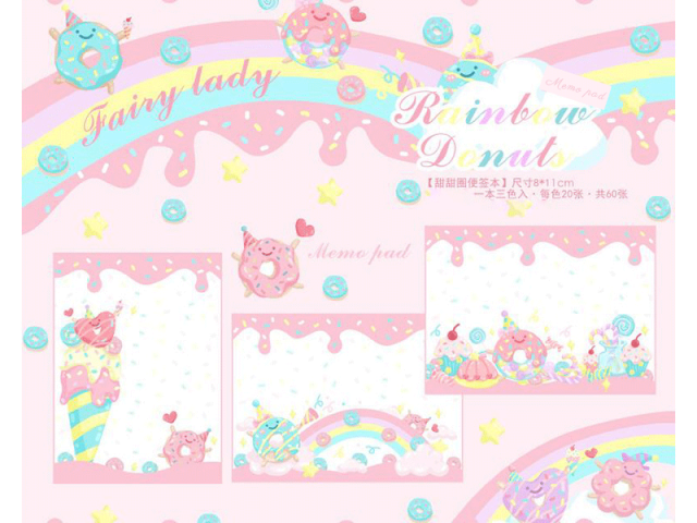 fairy ドーナツシリーズ全4種類　マスキングテープ シール メモ ラッピングペーパー