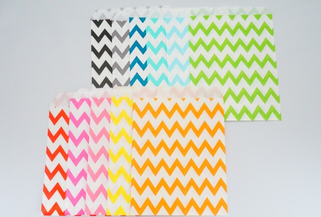 かわいい平袋　キュートな小袋　5.ギザギザ柄　全11色・˙10色セット(濃いピンク以外)　かわいい紙モノ
