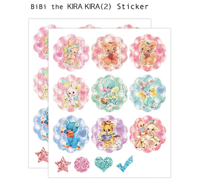 <再入荷なし> シール　sticker　Candy pop柄など5種類 hol/2.KIRAKIRA2(光沢＋紙　各1枚の同柄計2枚セット)