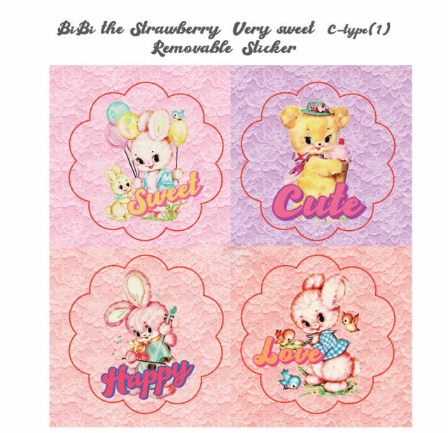 <再入荷なし> シール　sticker Strawberry sweet C1柄など3種類 hol