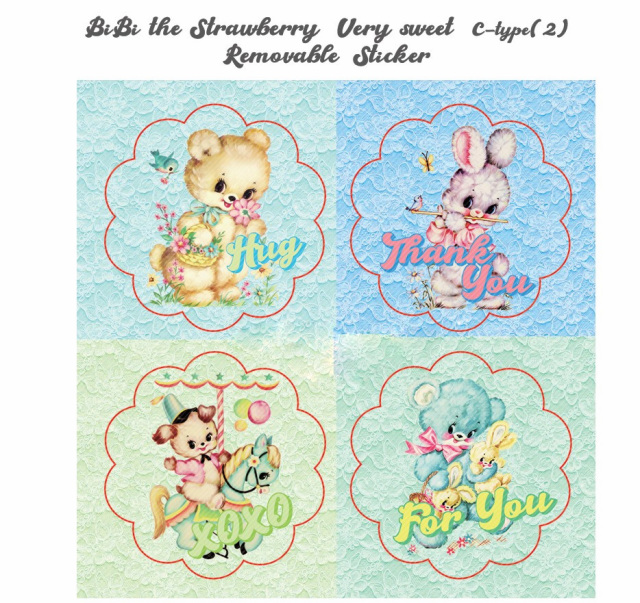 <再入荷なし> シール　sticker Strawberry sweet C1柄など3種類 hol