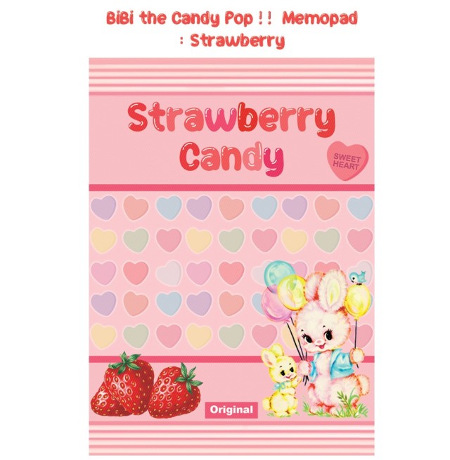 <再入荷なし> メモ帳　memopad　メモ　 Strawberry candyなど7種類 hol/1.Strawberry candy
