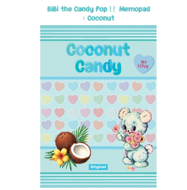 <再入荷なし> メモ帳　memopad　メモ　 Strawberry candyなど7種類 hol/2.Coconut candy