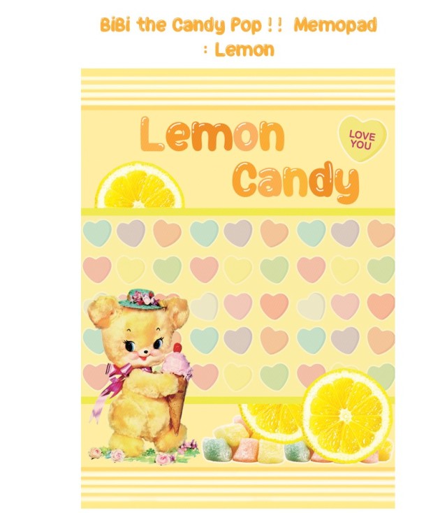 <再入荷なし> メモ帳　memopad　メモ　 Strawberry candyなど7種類 hol/5.Lemon candy