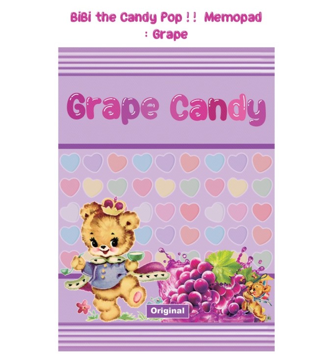 <再入荷なし> メモ帳　memopad　メモ　 Strawberry candyなど7種類 hol/6.Grape candy