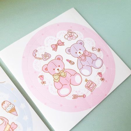 <再入荷なし> luv クマの日常など7種類　シール　ステッカー/2: mini クマの日常  5cm*5cm