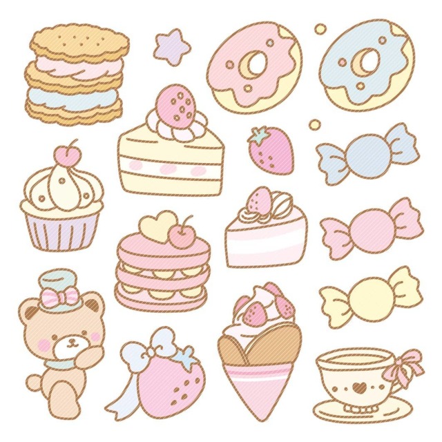 <再入荷なし> luv snack bearなど8種類　シール　ステッカー/1: snack bear 9cm*9cm(自分でカットタイプ)