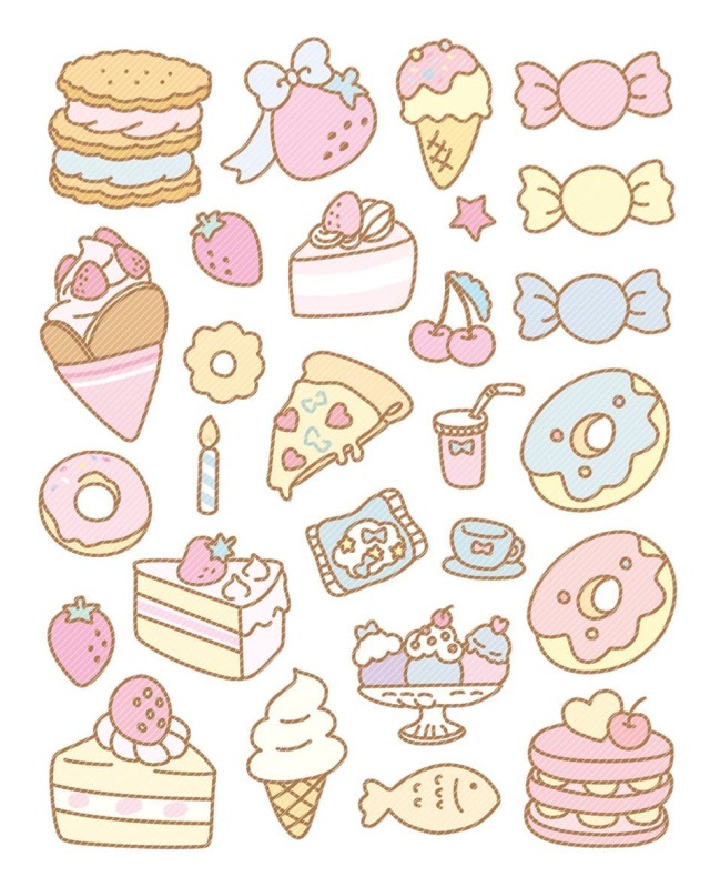 <再入荷なし> luv snack bearなど8種類　シール　ステッカー/2: snack  10cm*8cm(自分でカットタイプ)