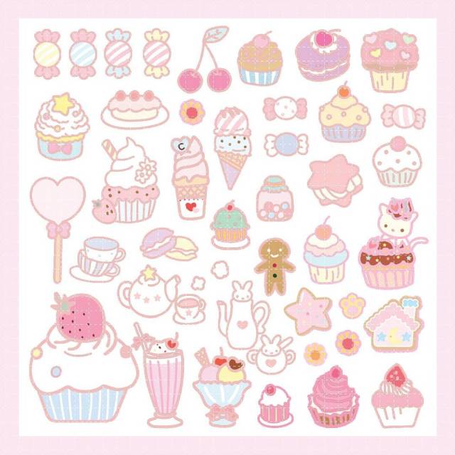 <再入荷なし> luv snack bearなど8種類　シール　ステッカー/3: sweet  10cm*10cm(自分でカットタイプ)