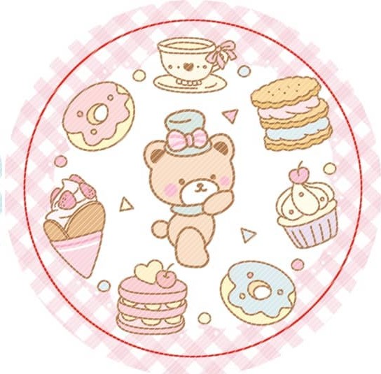 <再入荷なし> luv snack bearなど8種類　シール　ステッカー/4: mini snack bear pink　5cm*5cm