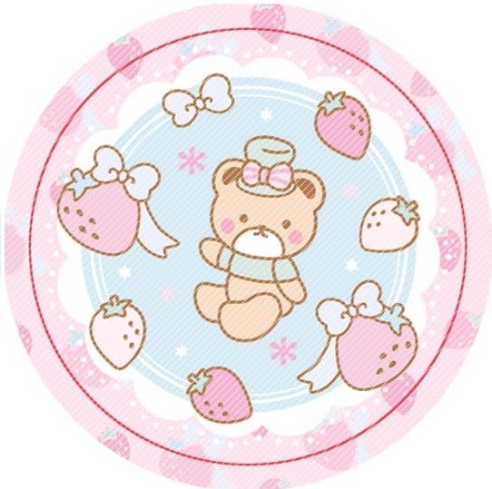 <再入荷なし> luv snack bearなど8種類　シール　ステッカー/6: mini strawberry bear pink  5cm*5cm