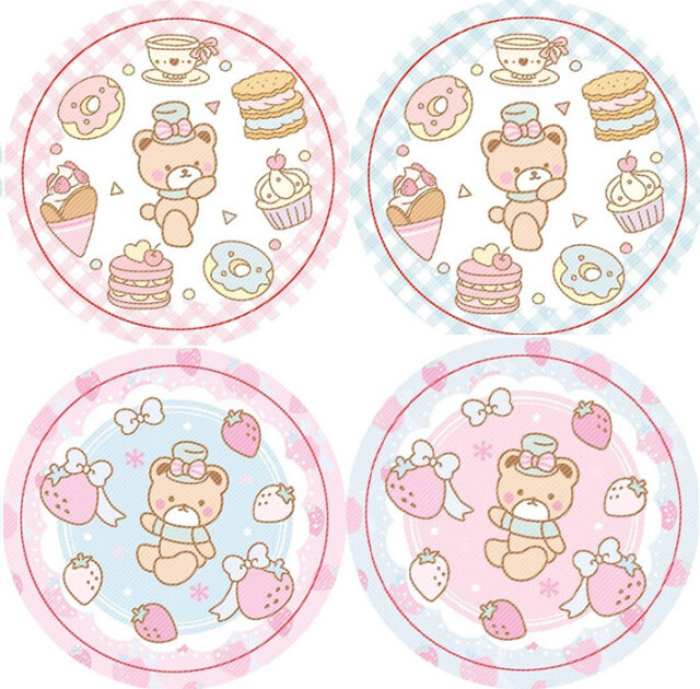 <再入荷なし> luv snack bearなど8種類　シール　ステッカー/8: 4-7のminiシール各1枚*4種のセット