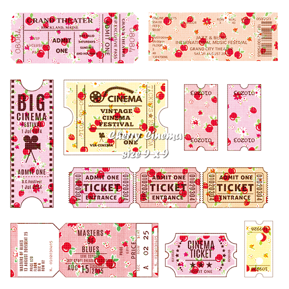 <再入荷なし> luv ticket 2 pinkなど6種類　シール　ステッカー/1: ticket 2 pink  9cm*9cm