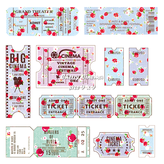 <再入荷なし> luv ticket 2 pinkなど6種類　シール　ステッカー/2: ticket 2 blue  9cm*9cm