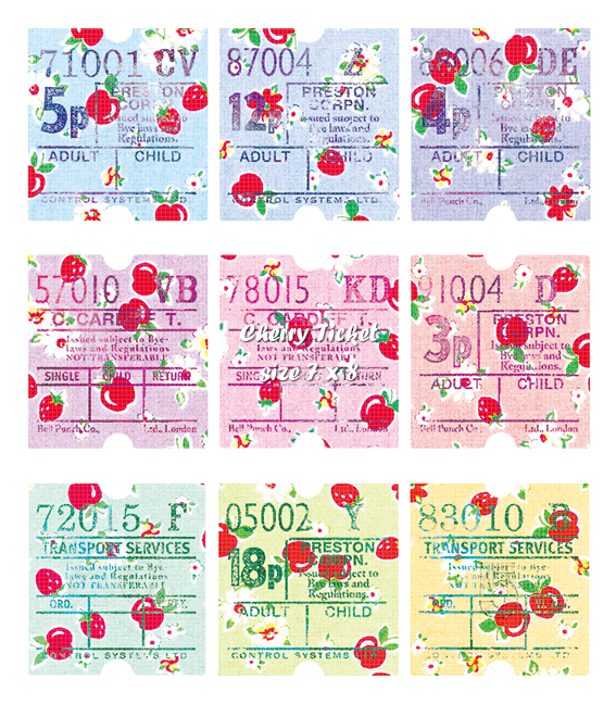 <再入荷なし> luv ticket 2 pinkなど6種類　シール　ステッカー/6: ticket 1 pastel  7cm*8cm