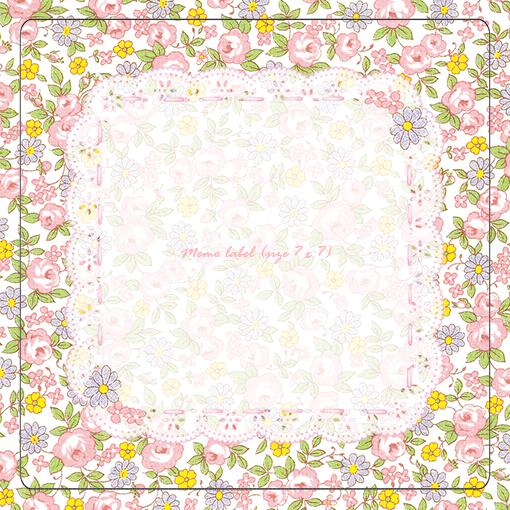 <再入荷なし> luv floral ticket Ver.1など10種類　シール　ステッカー/3: floral label pink 7cm*7cm
