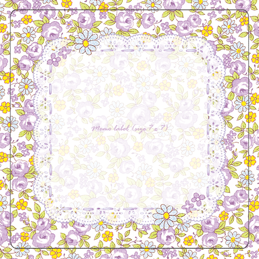 <再入荷なし> luv floral ticket Ver.1など10種類　シール　ステッカー/4: floral label purple　7cm*7cm