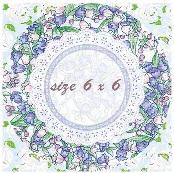 <再入荷なし> luv floral ticket Ver.1など10種類　シール　ステッカー/8: すずらんドーム blue  6cm*6cm