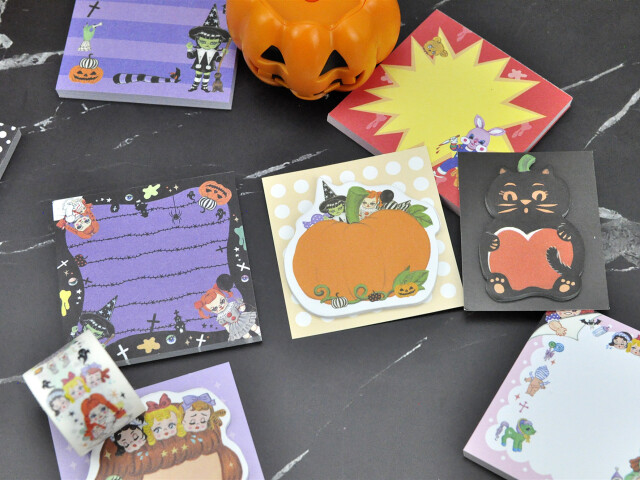 ハロウィンメモ帳・付箋 8種類