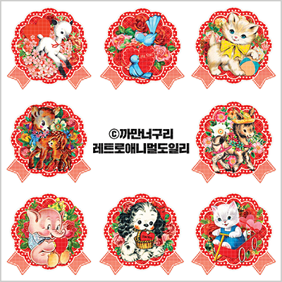 <再入荷なし> シール  angel blue柄シールなど全10種類  ステッカー 韓国限定 紙もの かわいい 韓国/7.banbi リボン 1枚(90mm*90mm)