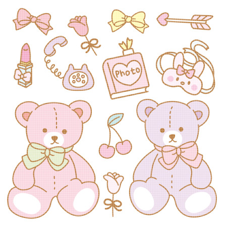 <再入荷なし> luv クマの日常など7種類　シール　ステッカー