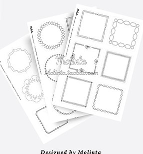 枠線 (black・colorの2種)  シール　molinta