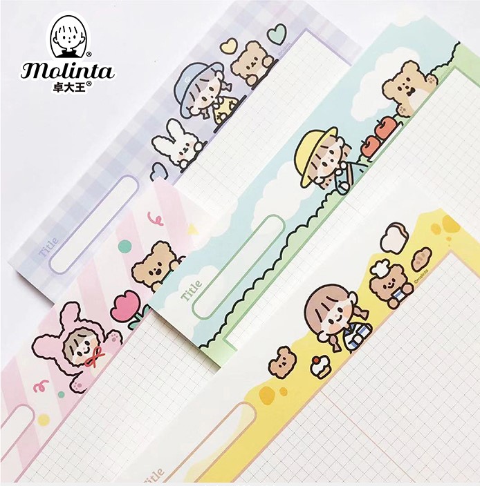 Big memo　４色（緑・ピンク・紫・黄）　B5サイズ　molinta