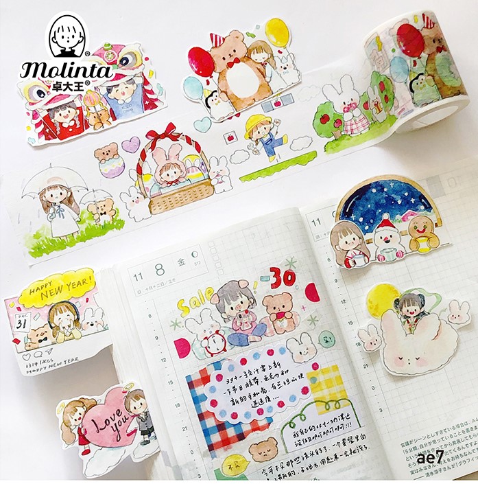 Holiday　マスキングテープ 剥離紙タイプ　molinta